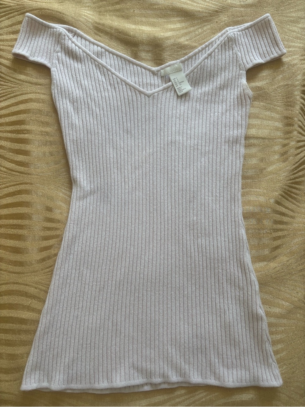 Light Baby Pink Ribbed Off Shoulder Knit Top - Coquette Preppy Old Money